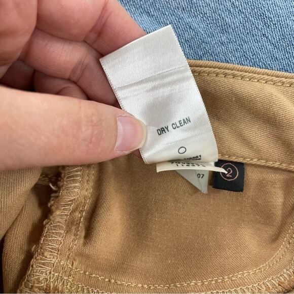 7 For All Mankind Tan Faux Suede Skinny Leggings Pants Womens 2 Fall Casual - Picture 9 of 11